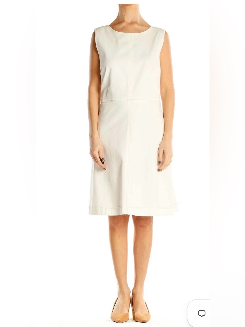 Lauren Ralph Lauren Sleeveless Denim Dress crisp white wash stretchy Size 4
